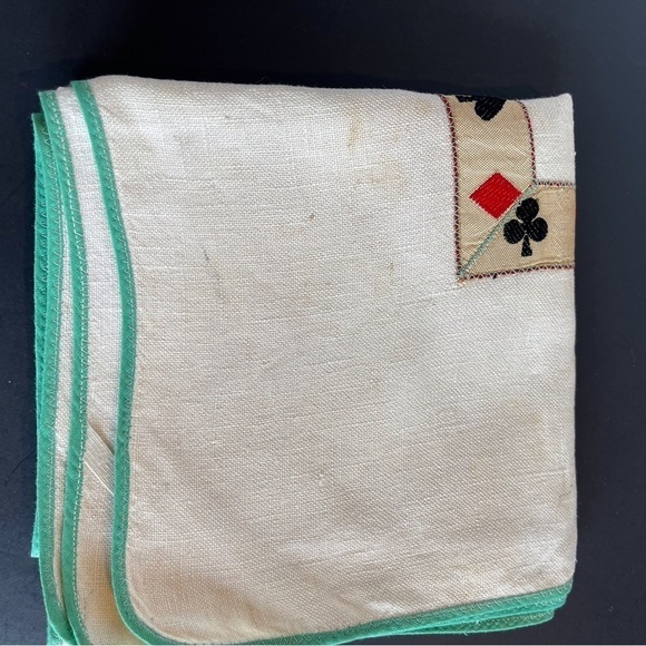 Vintage Card Themed Linen Tablecloth for a Card-Table - Picture 11 of 15